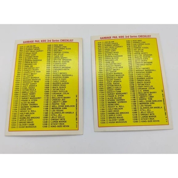 Garbage Pail Kids 1986 Horsey Henry #86a and Galloping Glen #86b Topps Card Set - Picture 4 of 5